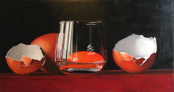 c1 eggs iii - falso d'autore di pedro campos - sitelli settembre 2021 - olio su tela 60x120x4.jpeg