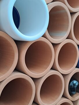 portabottiglie terracotta naturale o smaltata