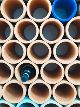 portabottiglia in terracotta rossa