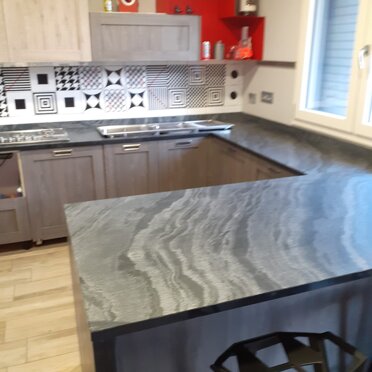 top cucina top cunina in Iron Silver satinato