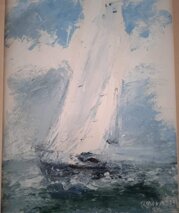 Vela, 1984 acrilico su carta