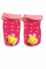 calzini-rosa-con-fiori-sorridente