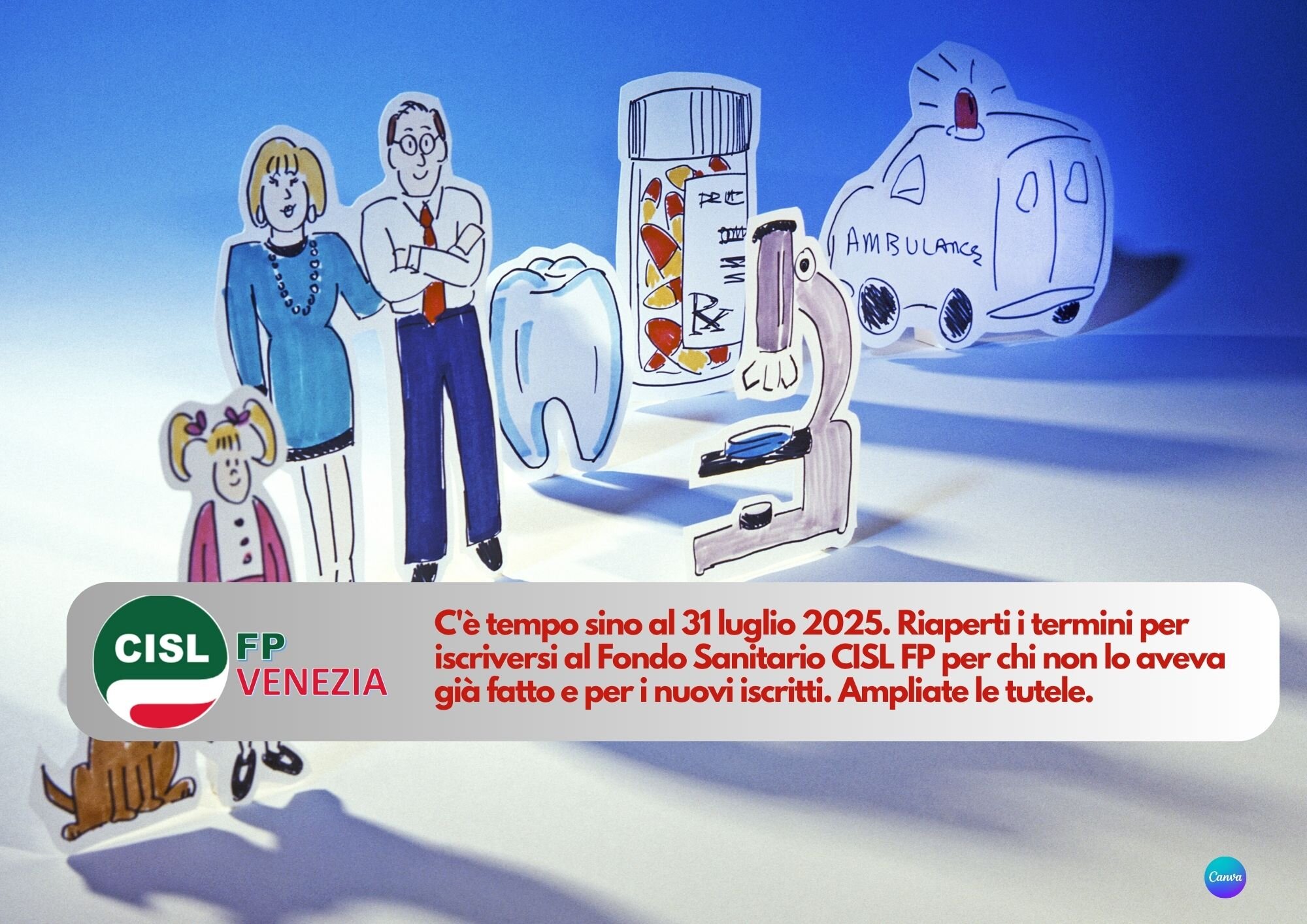CISL FP Venezia. Fondo Sanitario CISL FP. Apertura adesioni straordinaria. Scade il 31 luglio 2025