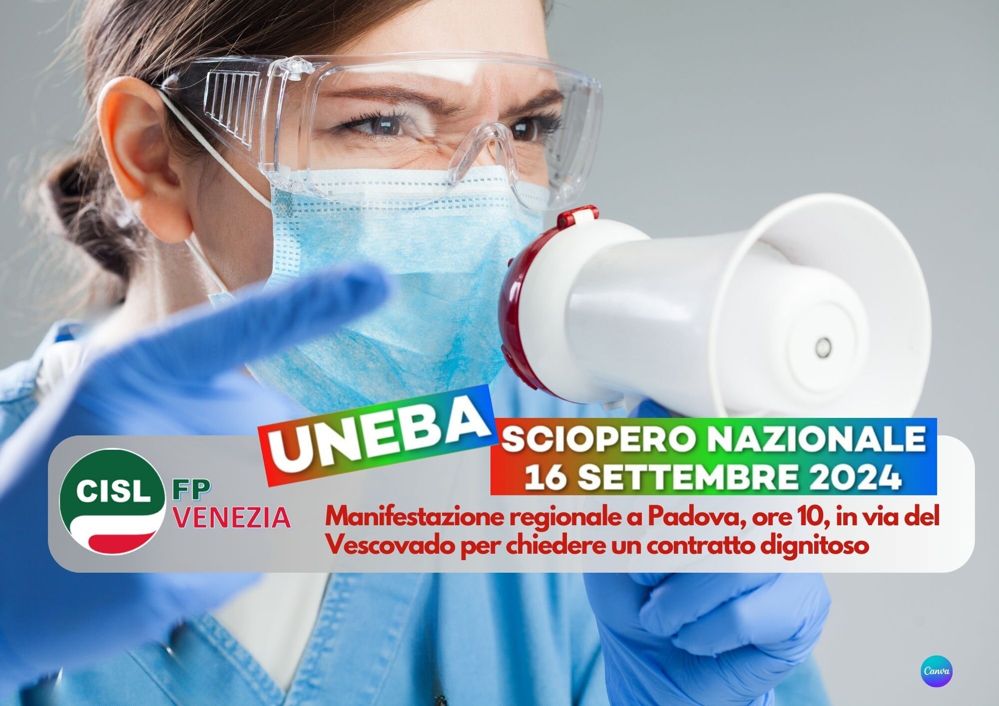 CISL FP Venezia. Contratto Uneba: sciopero nazionale lunedì 16 settembre. manifestazione a Padova CISL FP Venezia. Contratto Uneba: sciopero nazionale lunedì 16 settembre. manifestazione a Padova