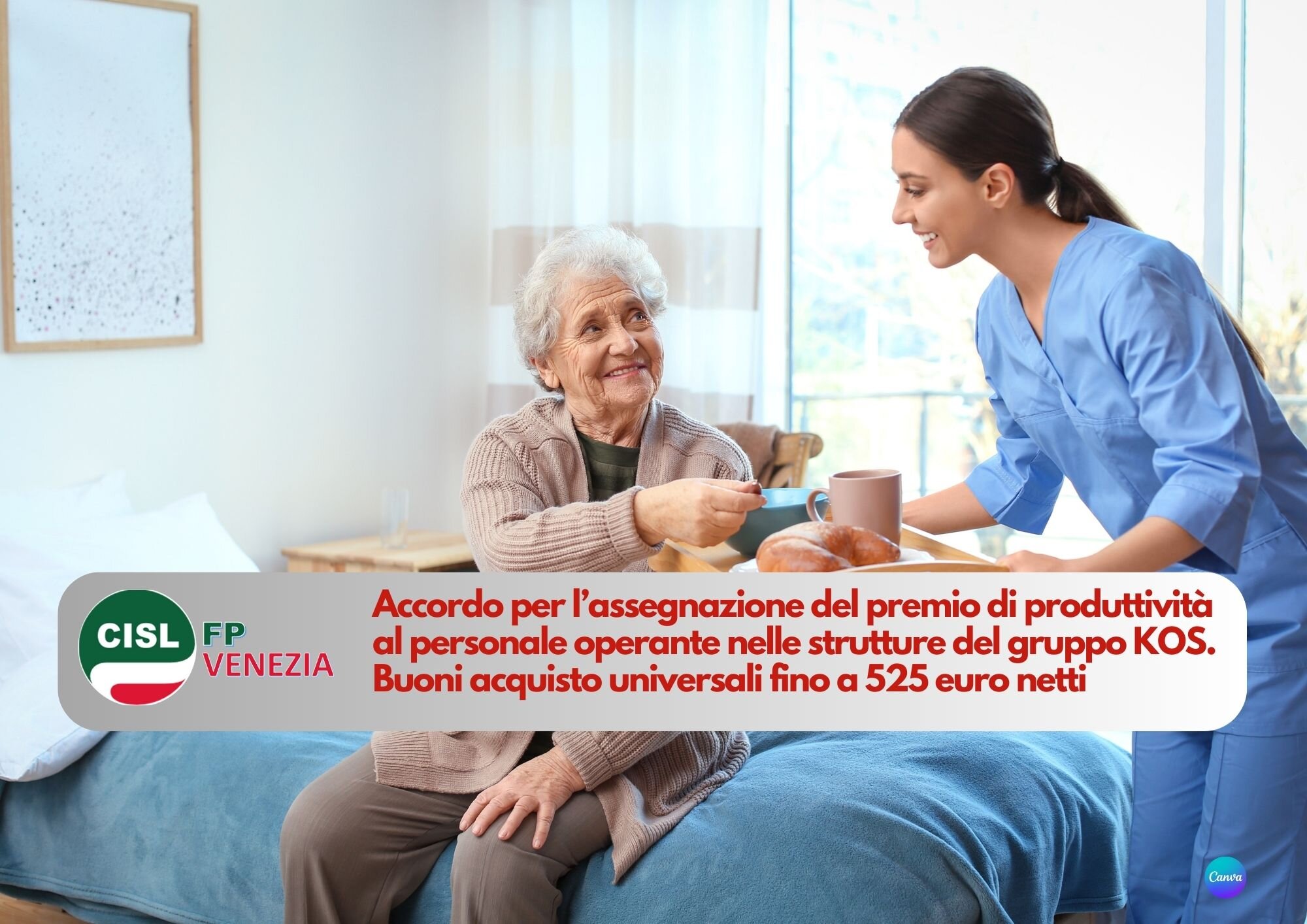 CISL FP Venezia. Gruppo KOS: premio di produttività fino a 525 euro netti in buoni acquisto CISL FP Venezia. Gruppo KOS: premio di produttività fino a 525 euro netti in buoni acquisto