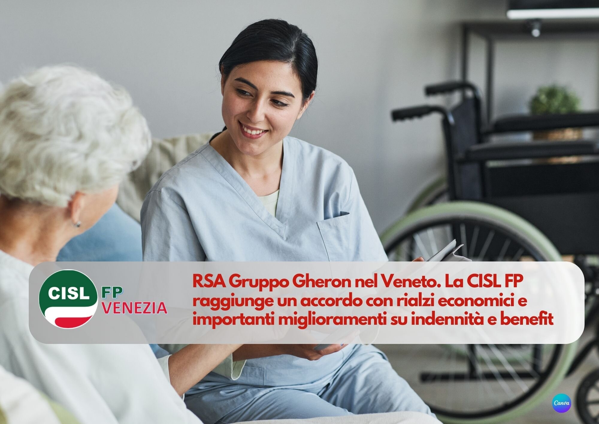 CISL FP Venezia. Accordo per migliorare stipendi e assistenza nelle strutture del Gruppo Gheron CISL FP Venezia. Accordo per migliorare stipendi e assistenza nelle strutture del Gruppo Gheron