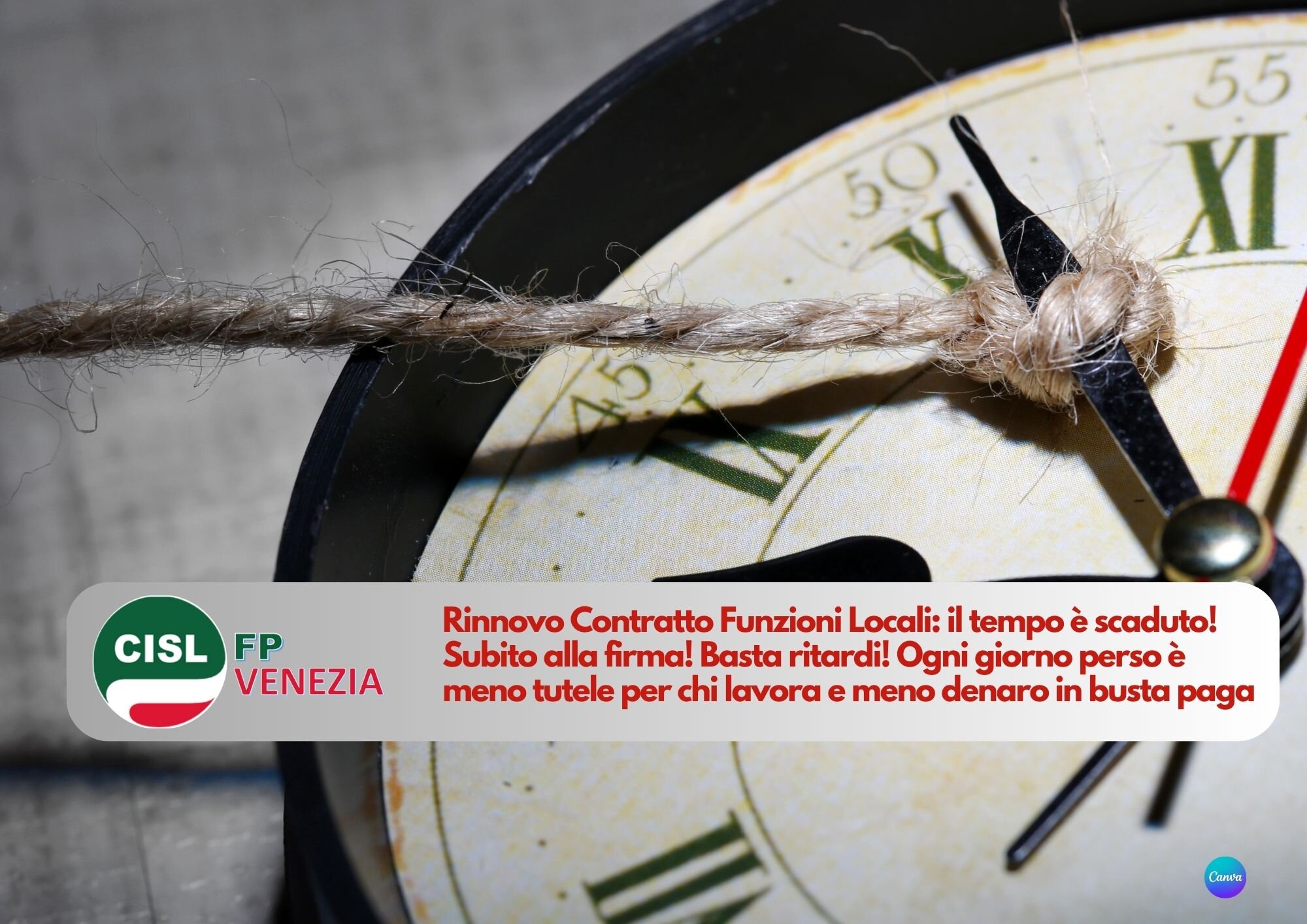 CISL FP Venezia. Rinnovo Contratto Funzioni Locali: il tempo è scaduto! Subito alla firma!