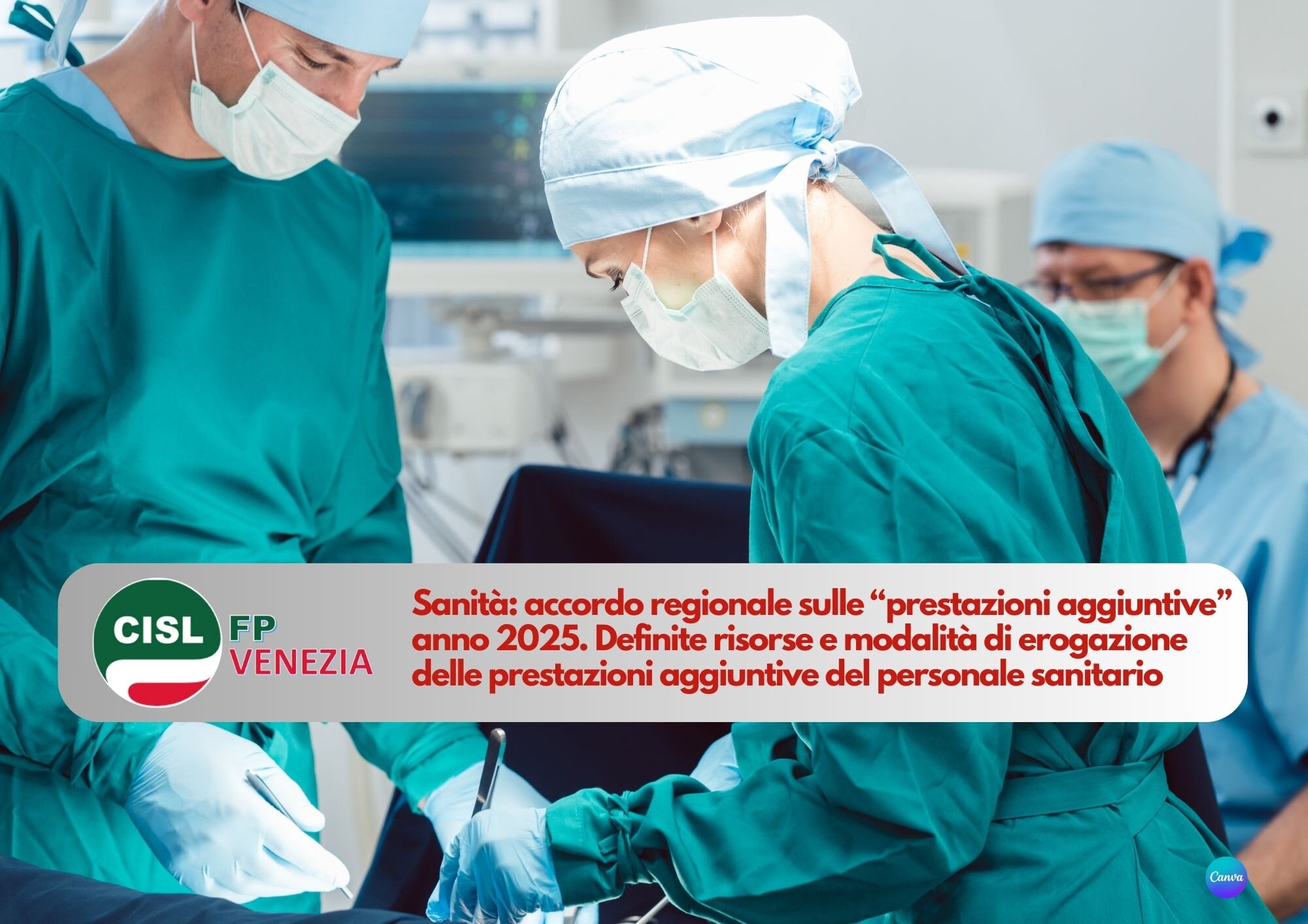 CISL FP Venezia. Sanità: accordo regionale sulle prestazioni aggiuntive anno 2025. La Sintesi. CISL FP Venezia. Sanità: accordo regionale sulle prestazioni aggiuntive anno 2025. La Sintesi.