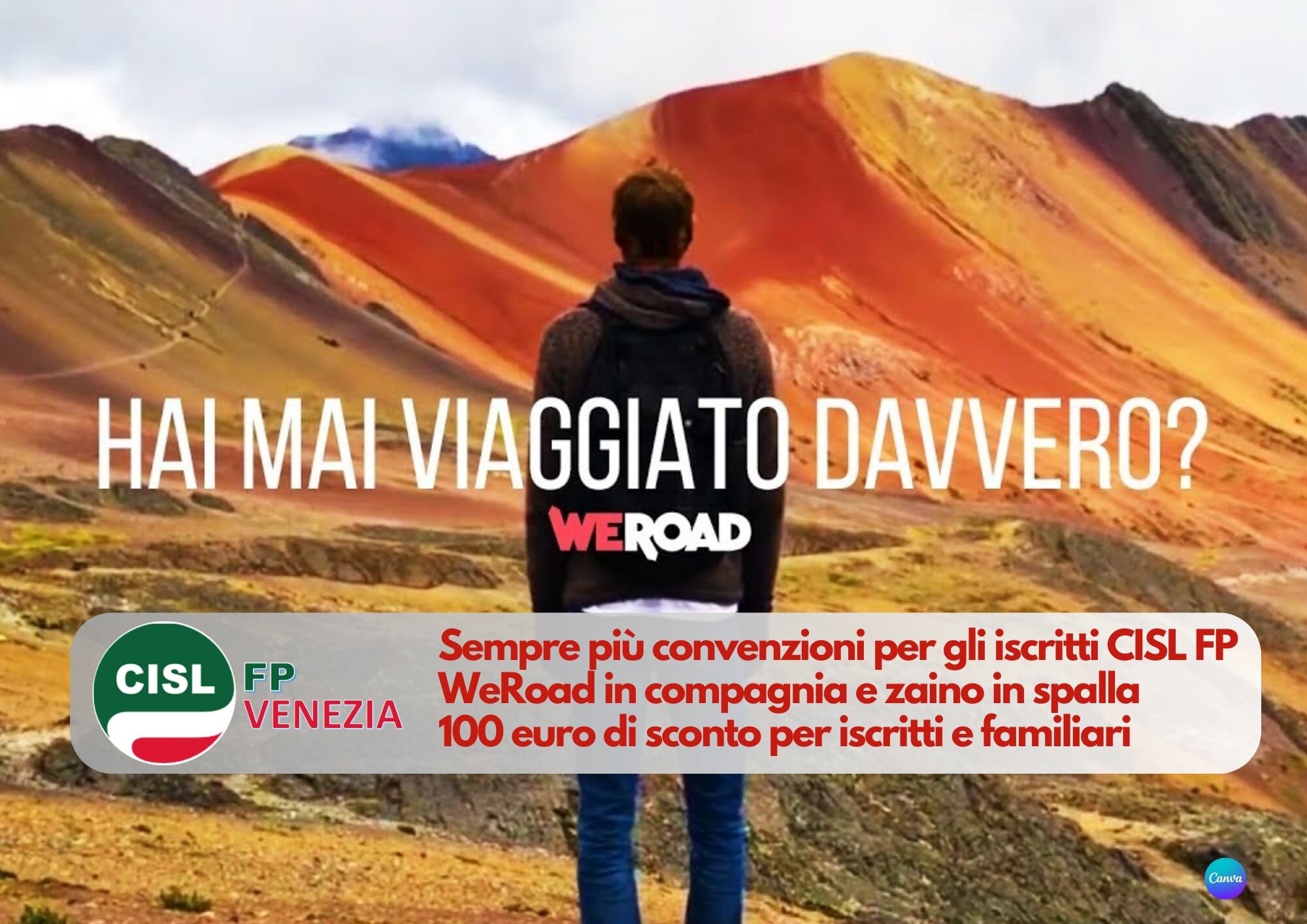 CISL FP Venezia. Sempre più convenzioni per gli iscritti CISL FP. WeRoad in compagnia e zaino in spalla