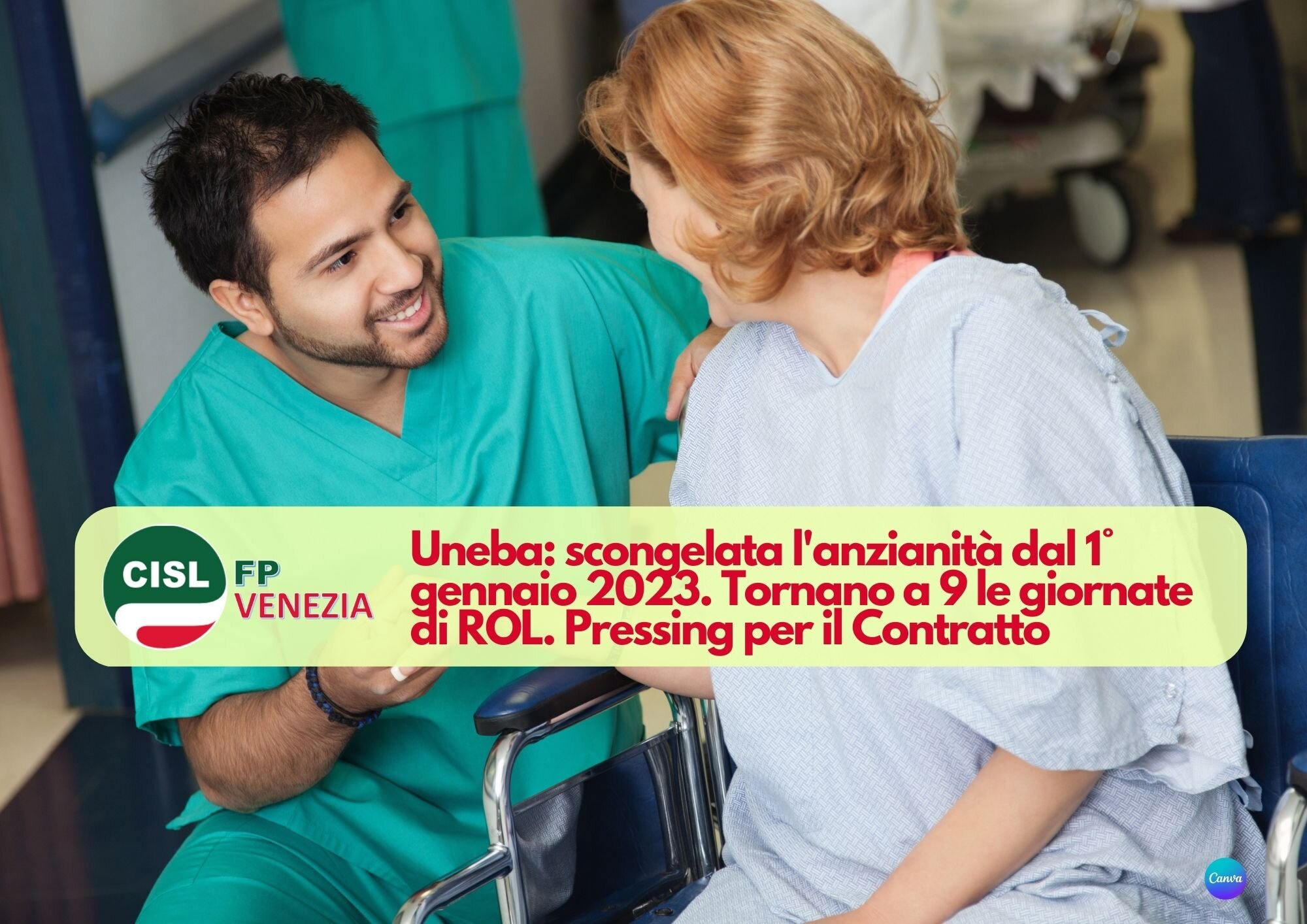 CISL FP Venezia. Uneba: scongelata l'anzianità dal 1 gennaio 2023 e ritorno alle 9 giornate di ROL CISL FP Venezia. Uneba: scongelata l'anzianità dal 1 gennaio 2023 e ritorno alle 9 giornate di ROL