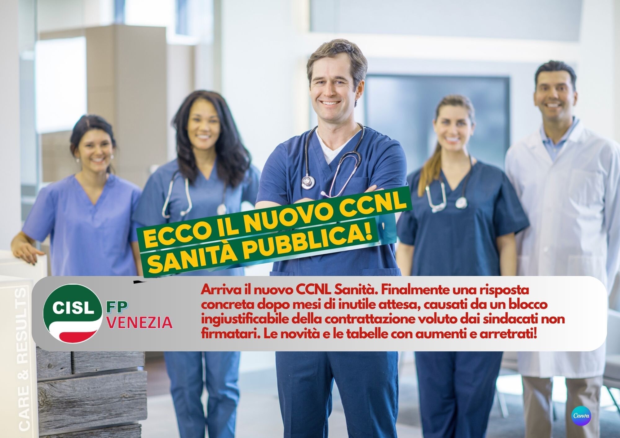 CISL FP Venezia. Nuovo Contratto Collettivo Sanità Pubblica 2022-2024. Le tabelle aumenti