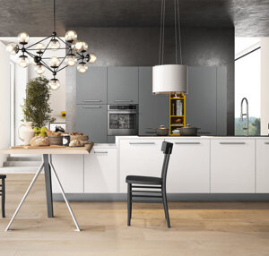 Cucina con Ante in Laccato Opaco