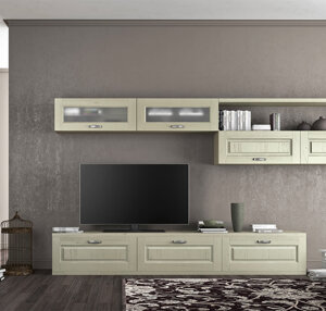 Composizione Parete Living con Ante Classiche, ma con progetto moderno