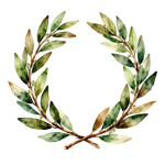 corona d'alloro da poeta, su fondo trasp...