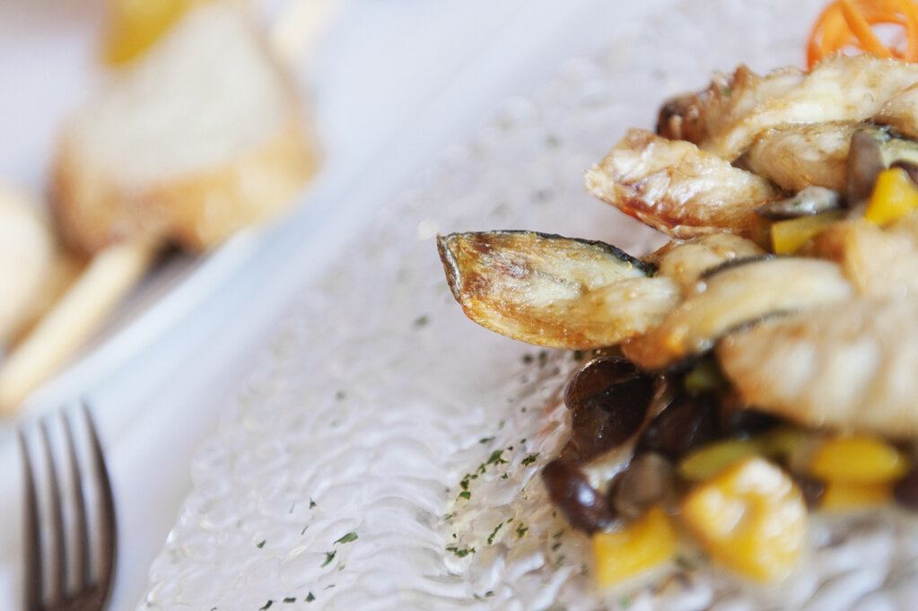 Treccia di spigola con verdure