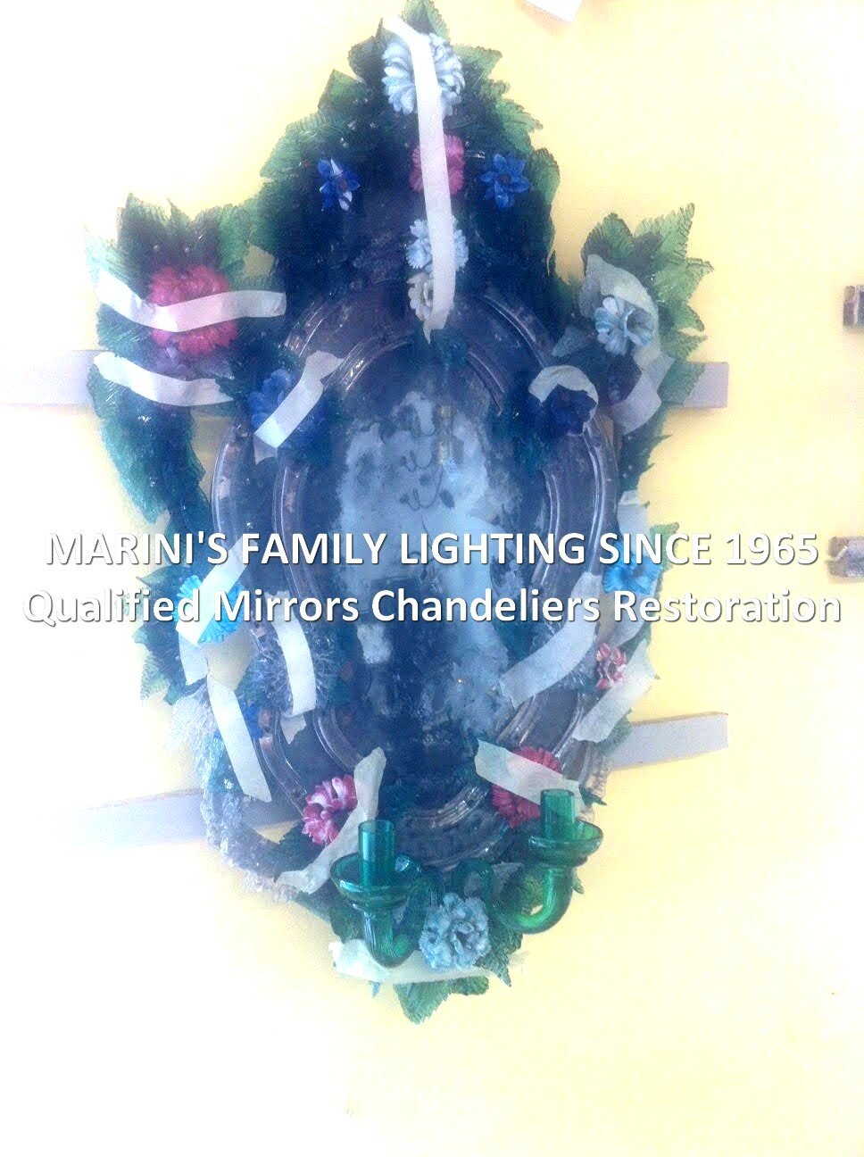 Restauro antico specchio di Murano