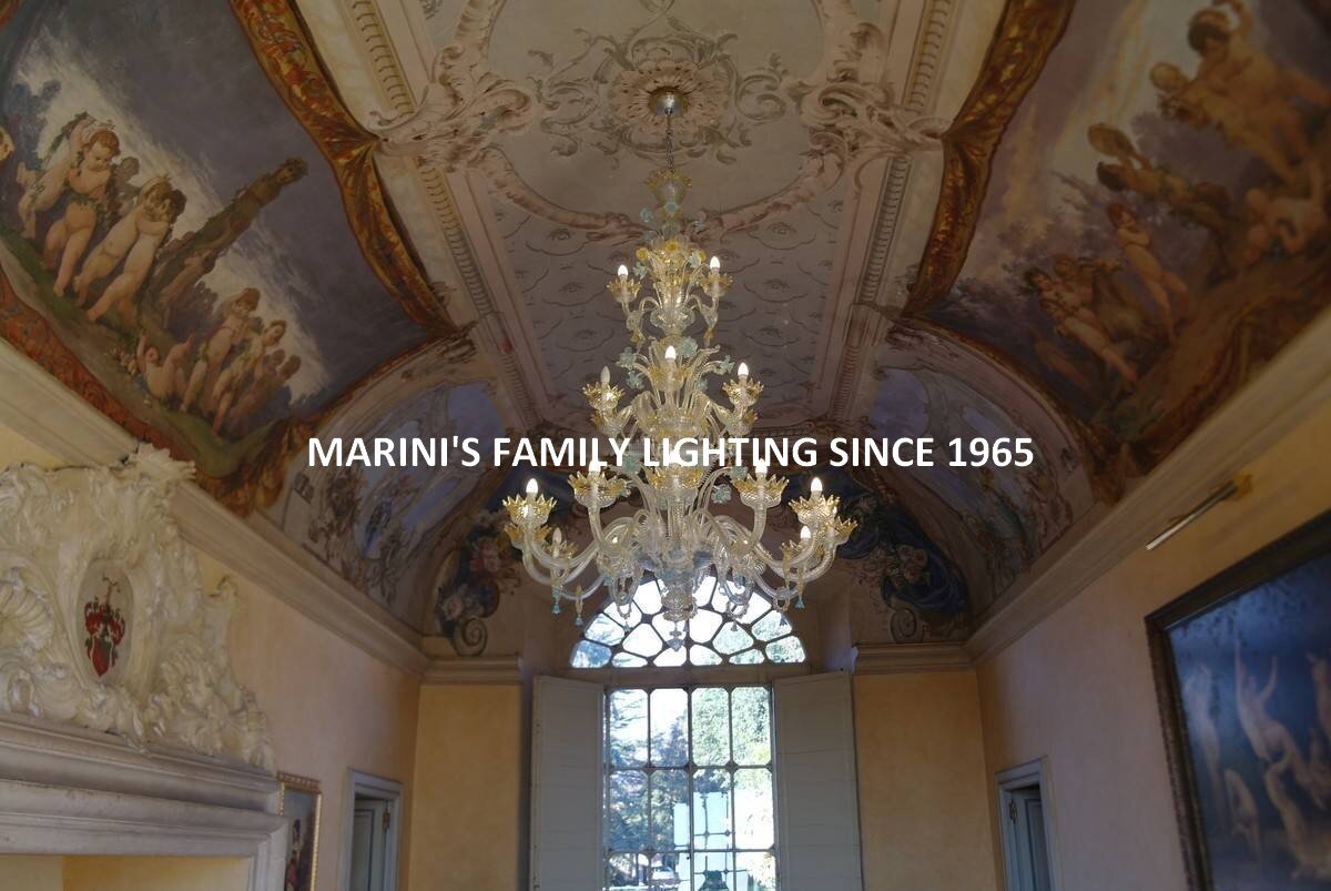 Design di lampadari in vetro artistico di Murano