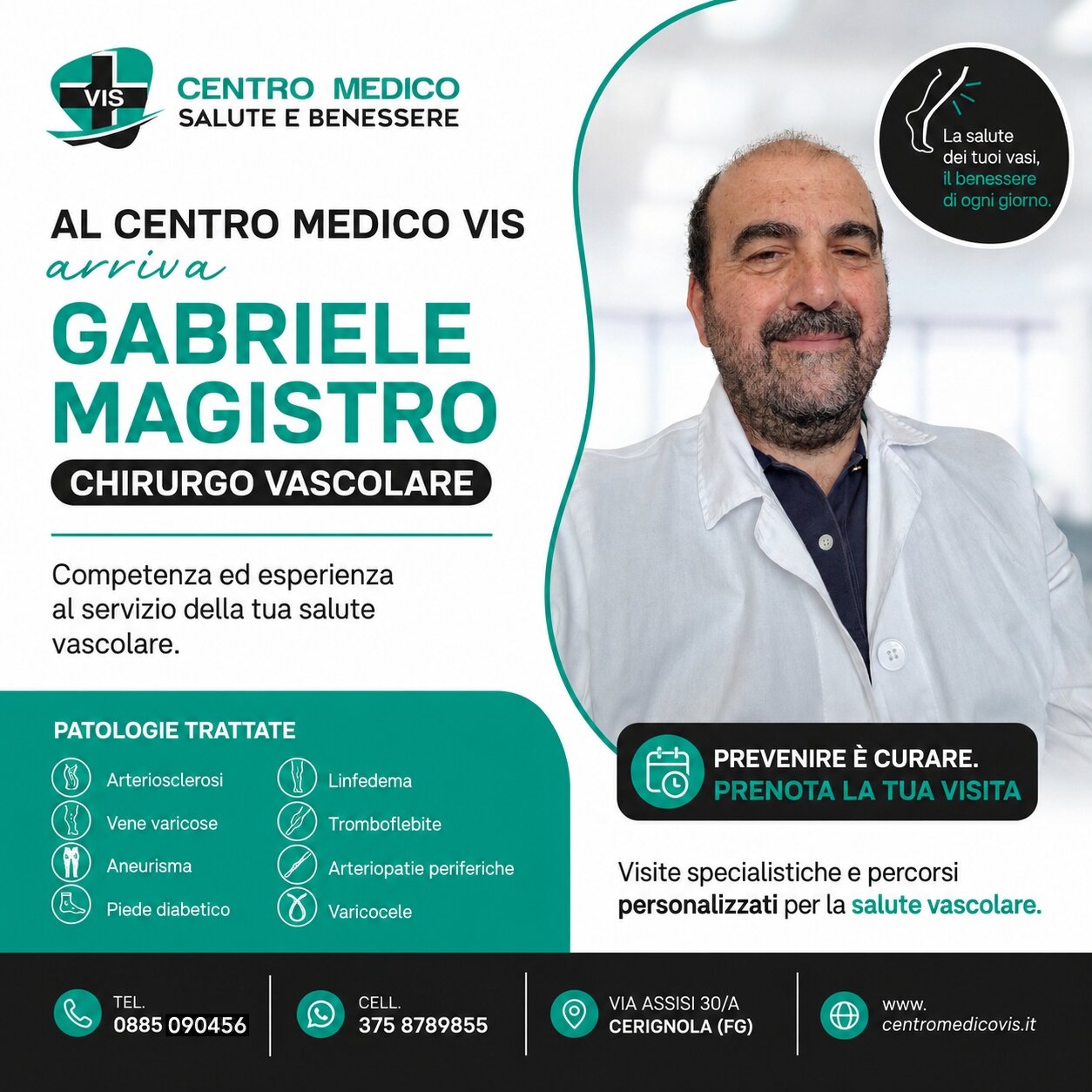 Chirurgia vascolare: al Centro Medico VIS arriva il dott. Gabriele Magistro