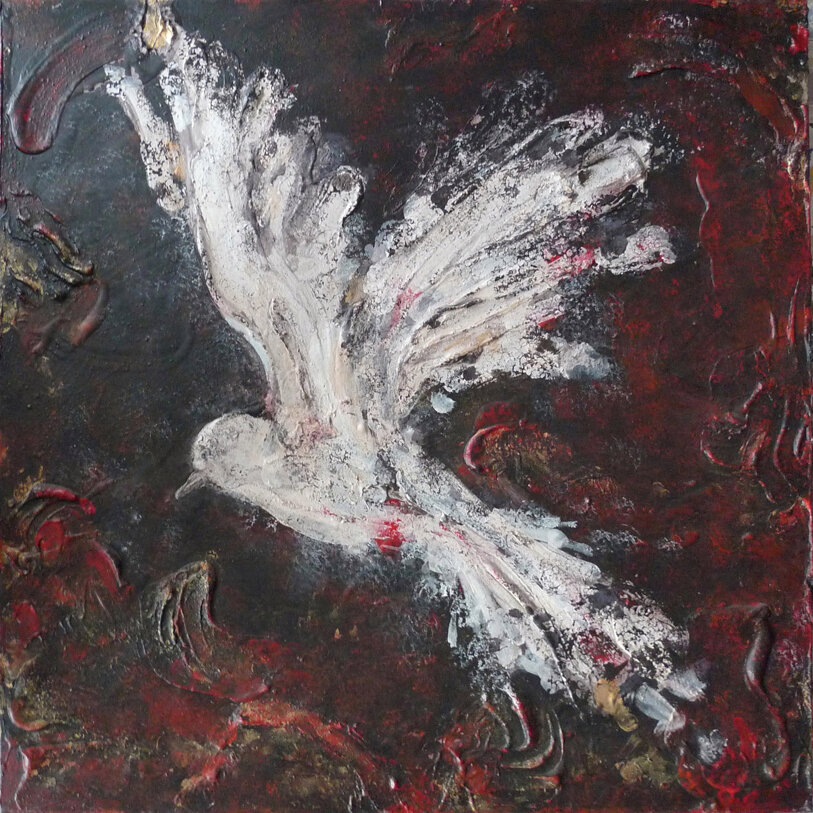 mariella bogliacino - colomba ferita - 80x80 1998.jpeg