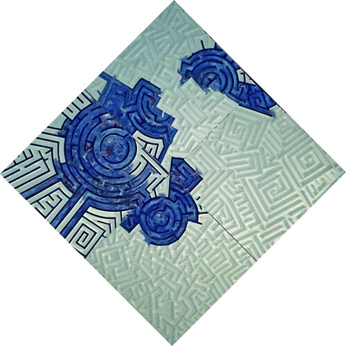 spazio-tempo 2023 pittoscultura laminil-acrilico - polittico 150 x 150.jpeg