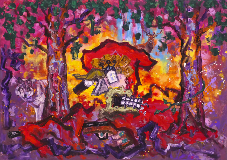 rotkaeppchen unterwegs iv,50x70cm, Öl, acryl,2026.jpeg rotkaeppchen unterwegs iv,50x70cm, Öl, acryl,2026.jpeg
