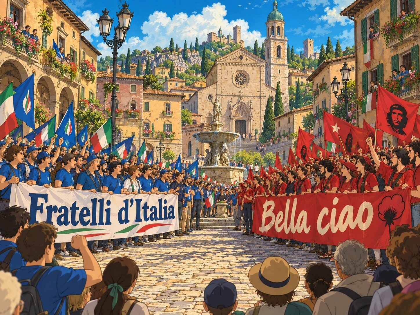 &ldquo;Fratelli d&rsquo;Italia&rdquo; contro &ldquo;Bella ciao&rdquo;: la guerra dei simboli