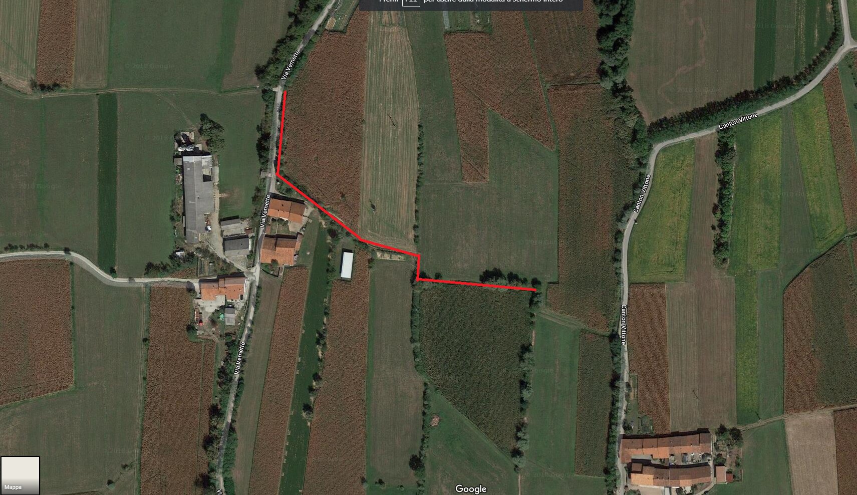 PULIZIA FOSSO VIA VERNETTE, CANTON VITTORIO (DISTRETTO DI RIVARLO)