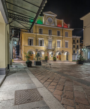 Piazza Libertà ed il Municipio di Salsomaggiore Terme (Pr)