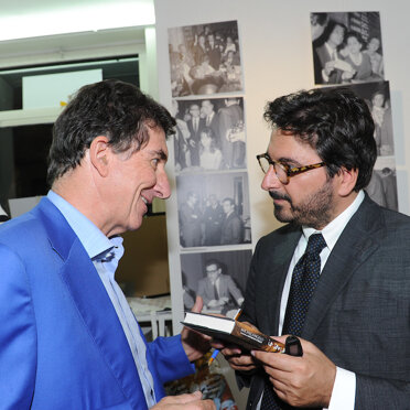 carlo la porta con costantino d'orazio carlo la porta alla presentazione di io sono fuoco