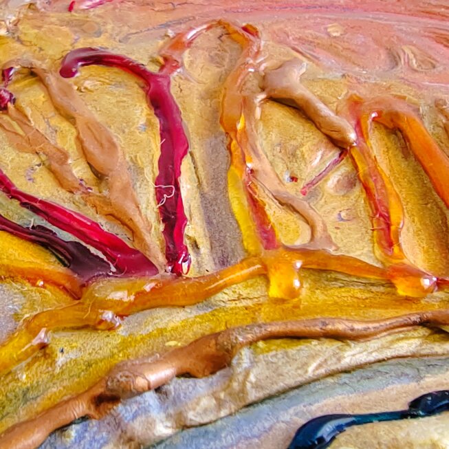 Particolari di quadri astratti dai colori solari , luminosi ed eterei. Pittura in rilievo. Particolari di quadri astratti dai colori solari , luminosi ed eterei. Pittura in rilievo.