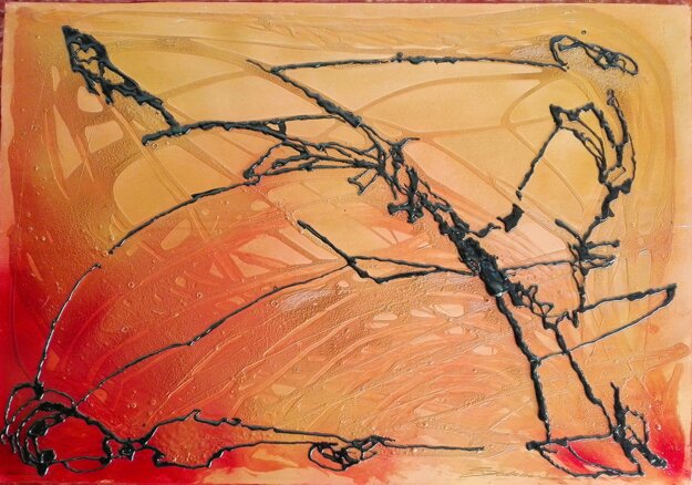 Particolari di quadri astratti dai colori solari , luminosi ed eterei. Pittura in rilievo. Particolari di quadri astratti dai colori solari , luminosi ed eterei. Pittura in rilievo.