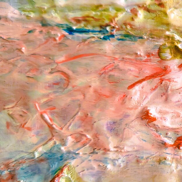 Particolari di quadri astratti dai colori solari , luminosi ed eterei. Pittura in rilievo. Particolari di quadri astratti dai colori solari , luminosi ed eterei. Pittura in rilievo.