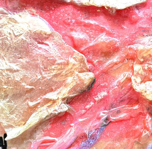 Particolari di quadri astratti dai colori solari , luminosi ed eterei. Pittura in rilievo. Particolari di quadri astratti dai colori solari , luminosi ed eterei. Pittura in rilievo.