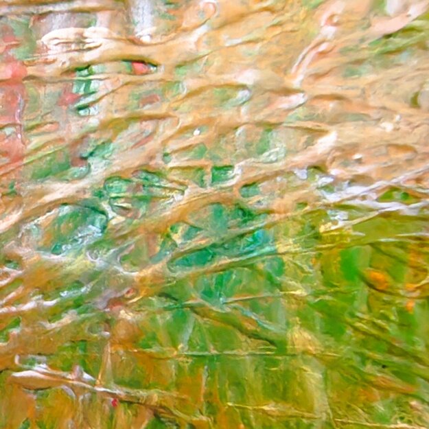 Particolari di quadri astratti dai colori solari , luminosi ed eterei. Pittura in rilievo.