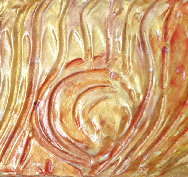 Particolari di quadri astratti dai colori solari , luminosi ed eterei. Pittura in rilievo. Particolari di quadri astratti dai colori solari , luminosi ed eterei. Pittura in rilievo.