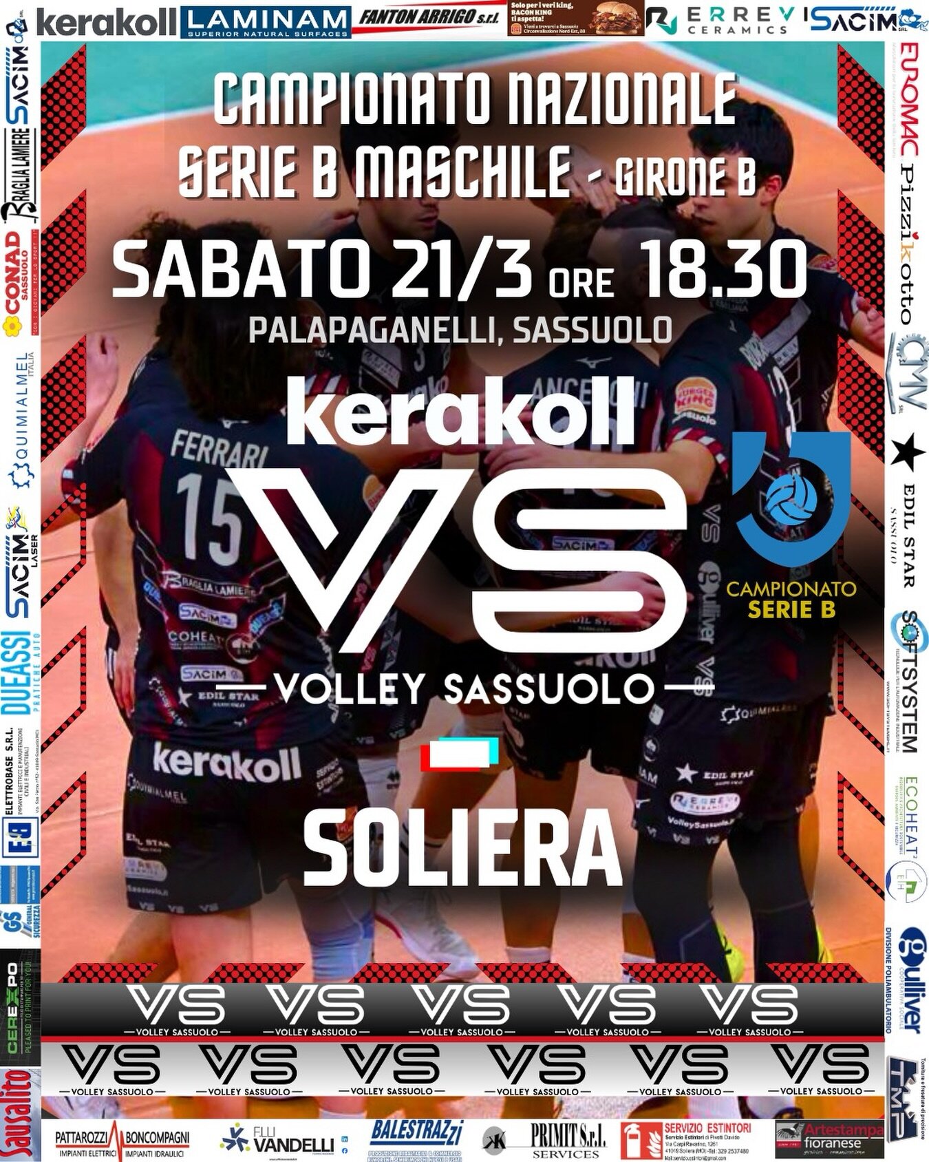 KERAKOLL SASSUOLO A +9 SULLA SECONDA SI PREPARA PER IL DERBY CON SOLIERA 21-3-26 18:30 PALAPAGANELLI
