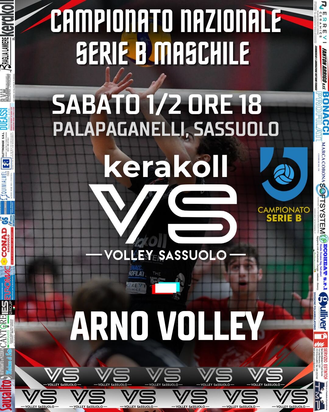 SABATO 1-2-25 ALLE 18:00 AL PALAPAGANELLI KERAKOLL SASSUOLO vs ARNO PISA