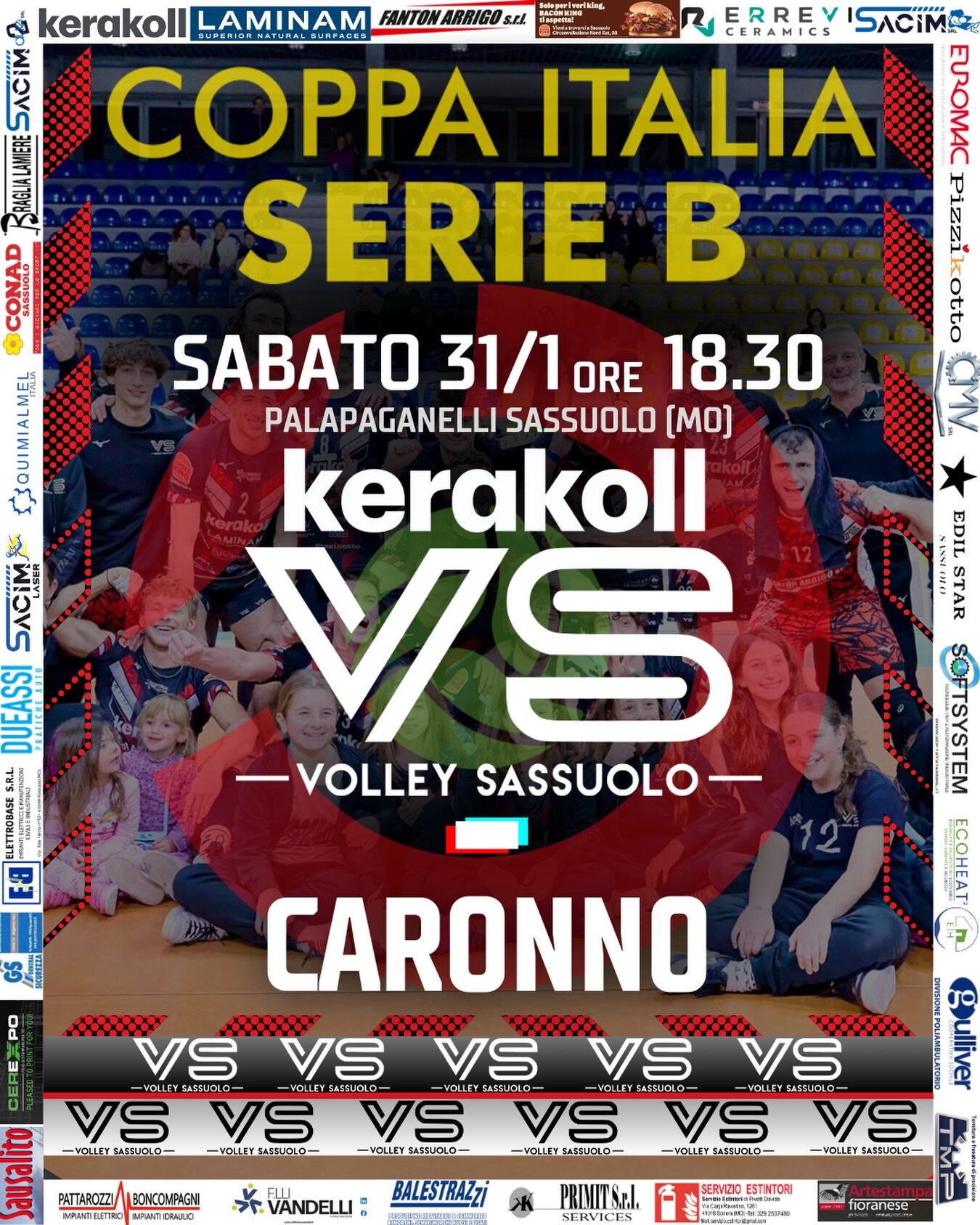 RITORNO DI COPPA ITALIA PER KERAKOLL SASSUOLO 31-1-26 18:30 PALAPAGANELLI