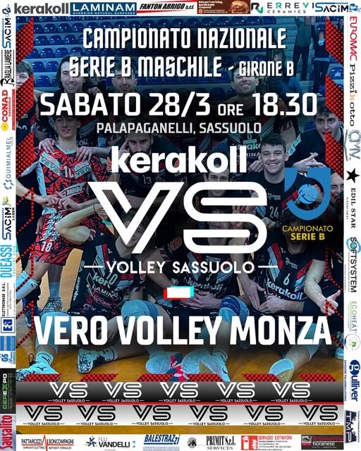 KERAKOLL SASSUOLO ANCORA IN CASA SABATO 28-3-26 18:30 CONTRO VERO VOLLEY MONZA KERAKOLL SASSUOLO ANCORA IN CASA SABATO 28-3-26 18:30 CONTRO VERO VOLLEY MONZA