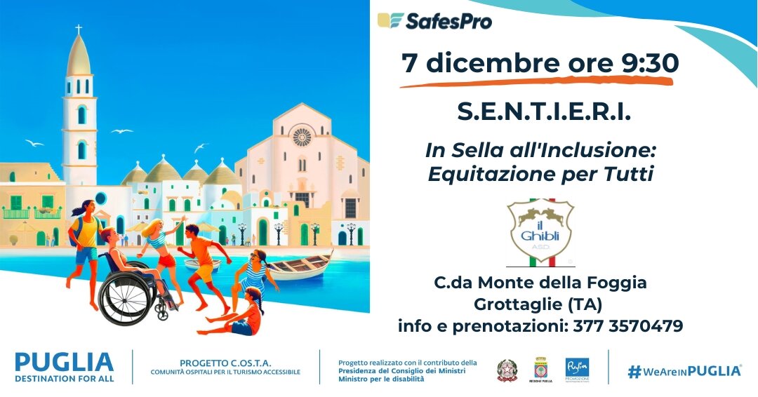 "In sella all'inclusione: equitazione per tutti": a Grottaglie il primo evento sportivo del progetto S.E.N.T.I.E.R.I.