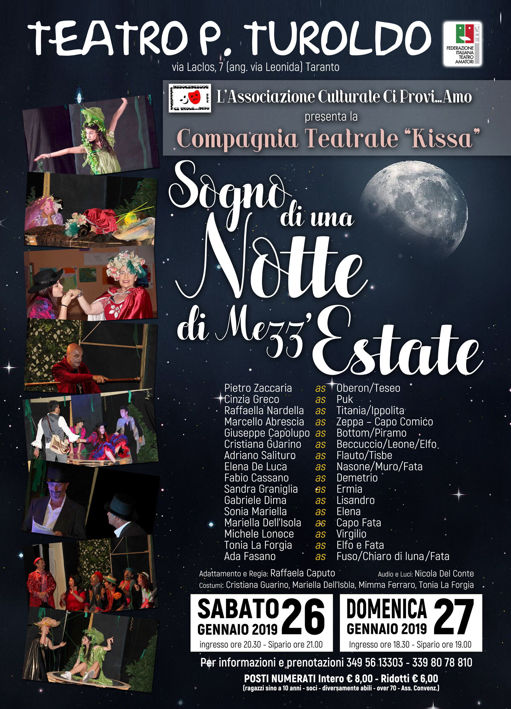 SOGNO DI UNA NOTTE DI MEZZ’ESTATE, LA COMPAGNIA KISSA PORTA IN SCENA SHAKESPEARE IL 26 e 27 GENNAIO AL TUROLDO