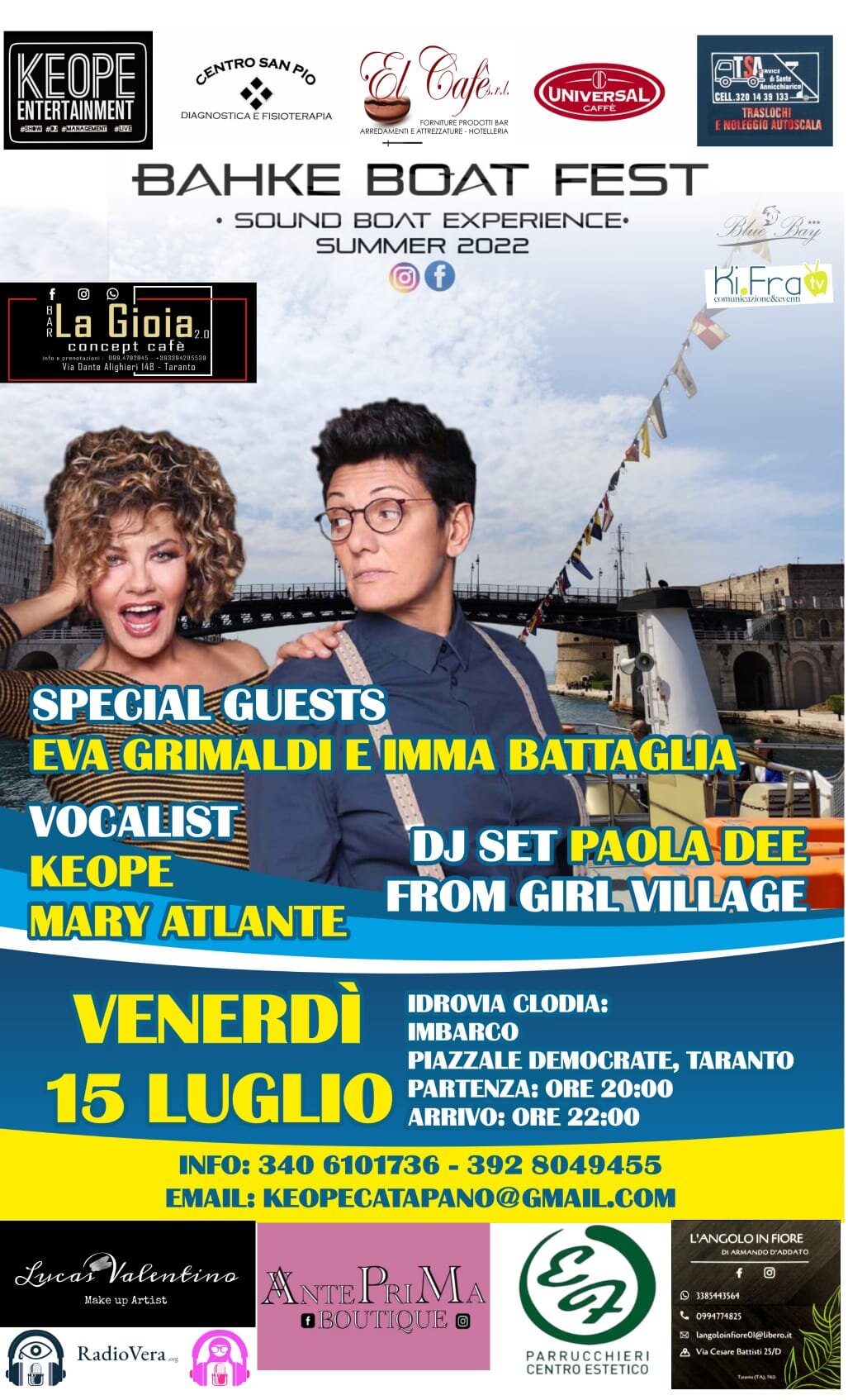 Eva Grimaldi ed Imma Battaglia ospiti del Bahke Boat Fest 2022 Eva Grimaldi ed Imma Battaglia ospiti del Bahke Boat Fest 2022