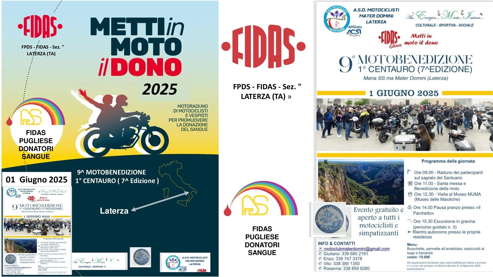 “Metti in moto il dono 2025” – Le due ruote accendono il motore della solidarietà a Laterza