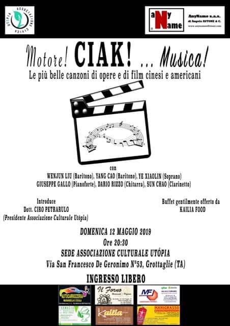 Motore… CIAK! ... Musica! Le canzoni più belle di opere e film cinesi e americani Motore… CIAK! ... Musica! Le canzoni più belle di opere e film cinesi e americani