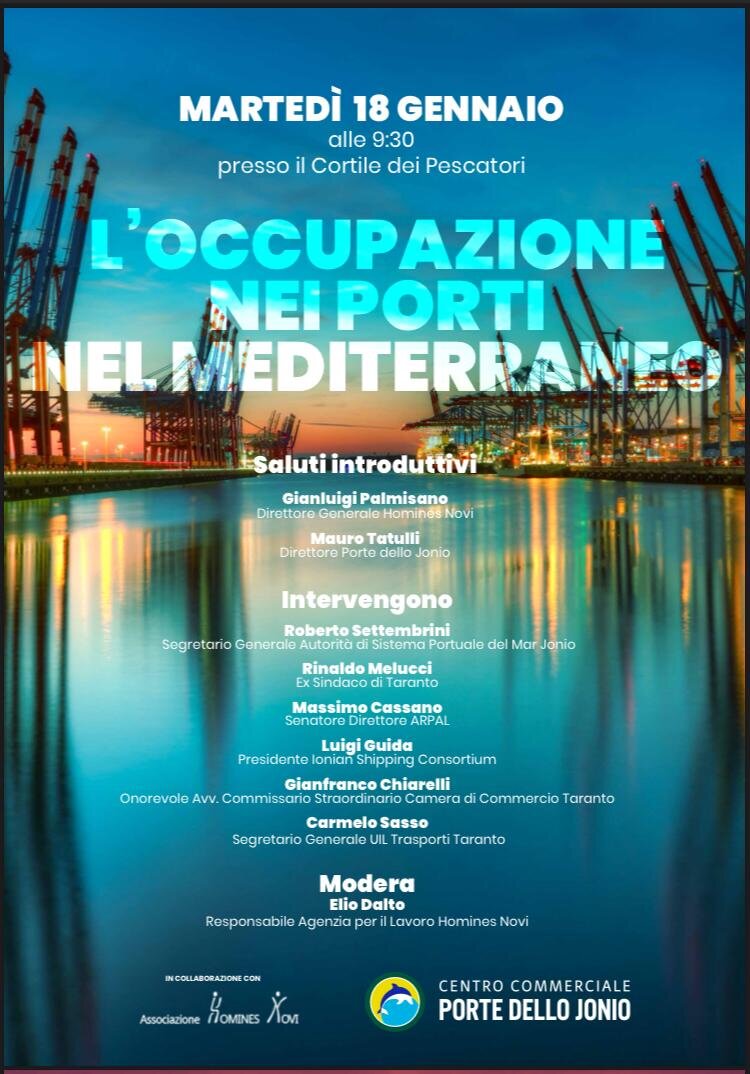 “L’occupazione nei Porti del Mediterraneo”, un convegno tra esperti del settore marittimo