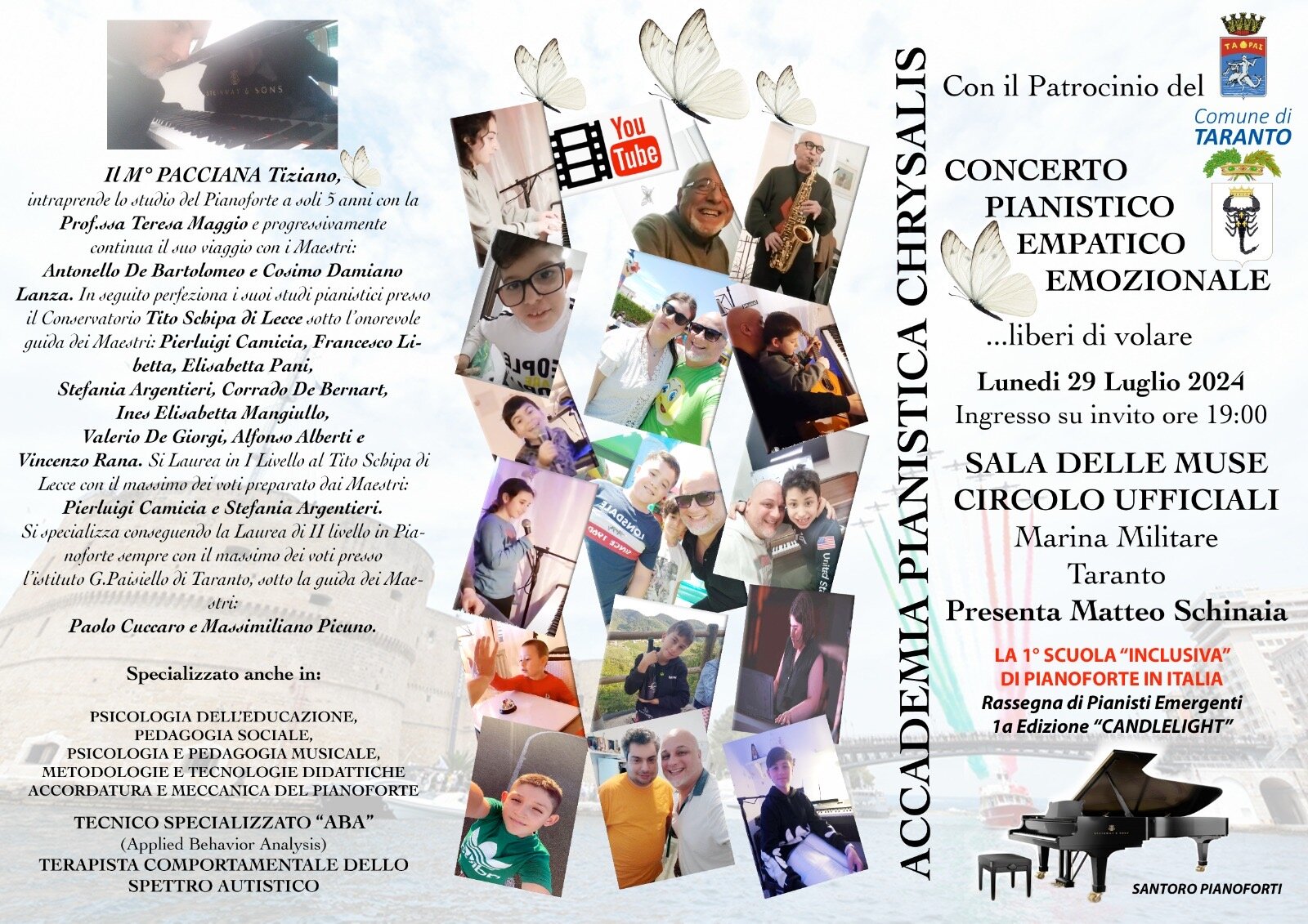 Taranto, musica ed emozioni al primo Concerto Pianistico Empatico Emozionale dell'Accademia Pianistica Chrysalis Taranto, musica ed emozioni al primo Concerto Pianistico Empatico Emozionale dell'Accademia Pianistica Chrysalis