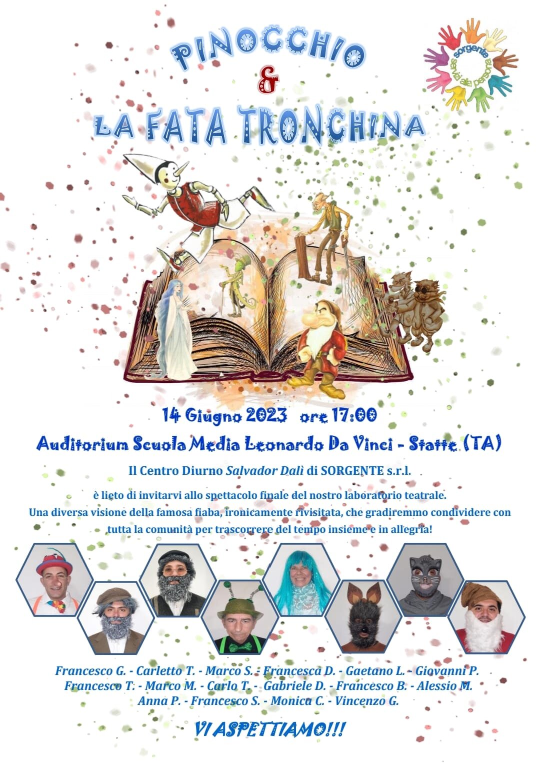 "Pinocchio e la fata Tronchina", lo spettacolo teatrale del Centro Diurno Salvador Dalì di Sorgente s.r.l.