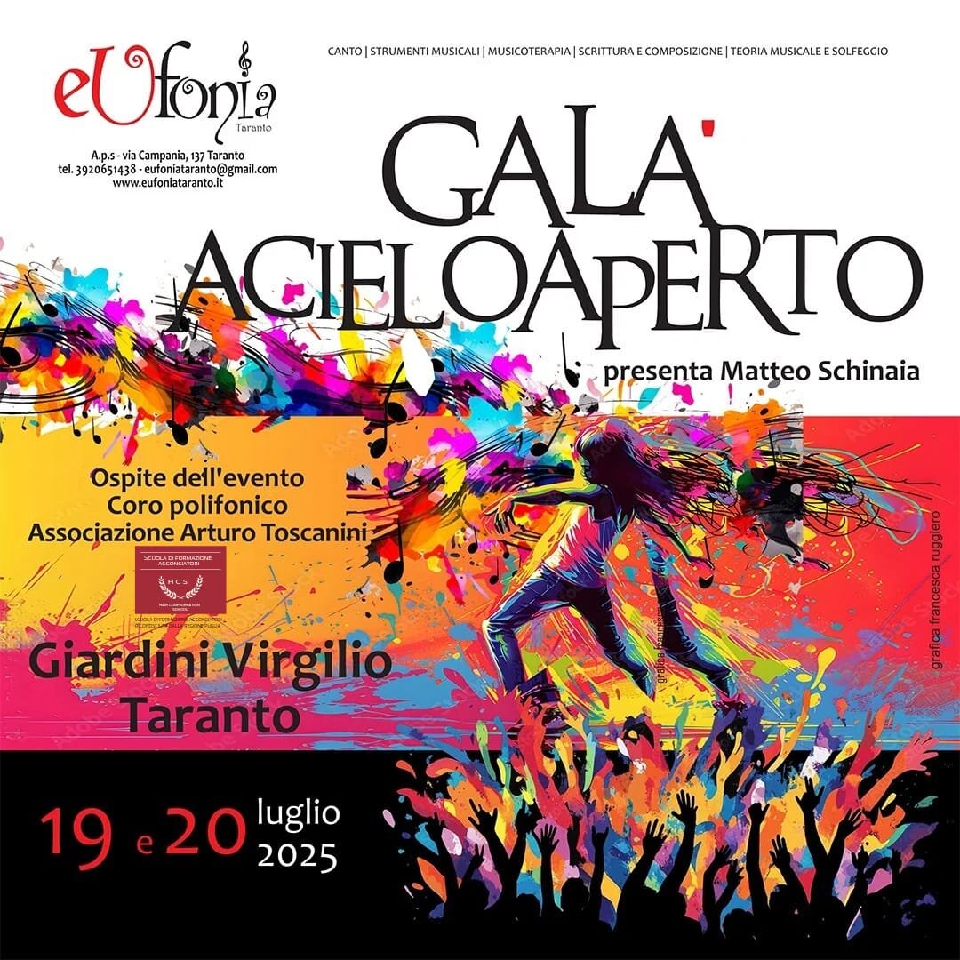 “GALA A CIELO APERTO”, il saggio spettacolo dell’Associazione di promozione sociale Eufonia Taranto