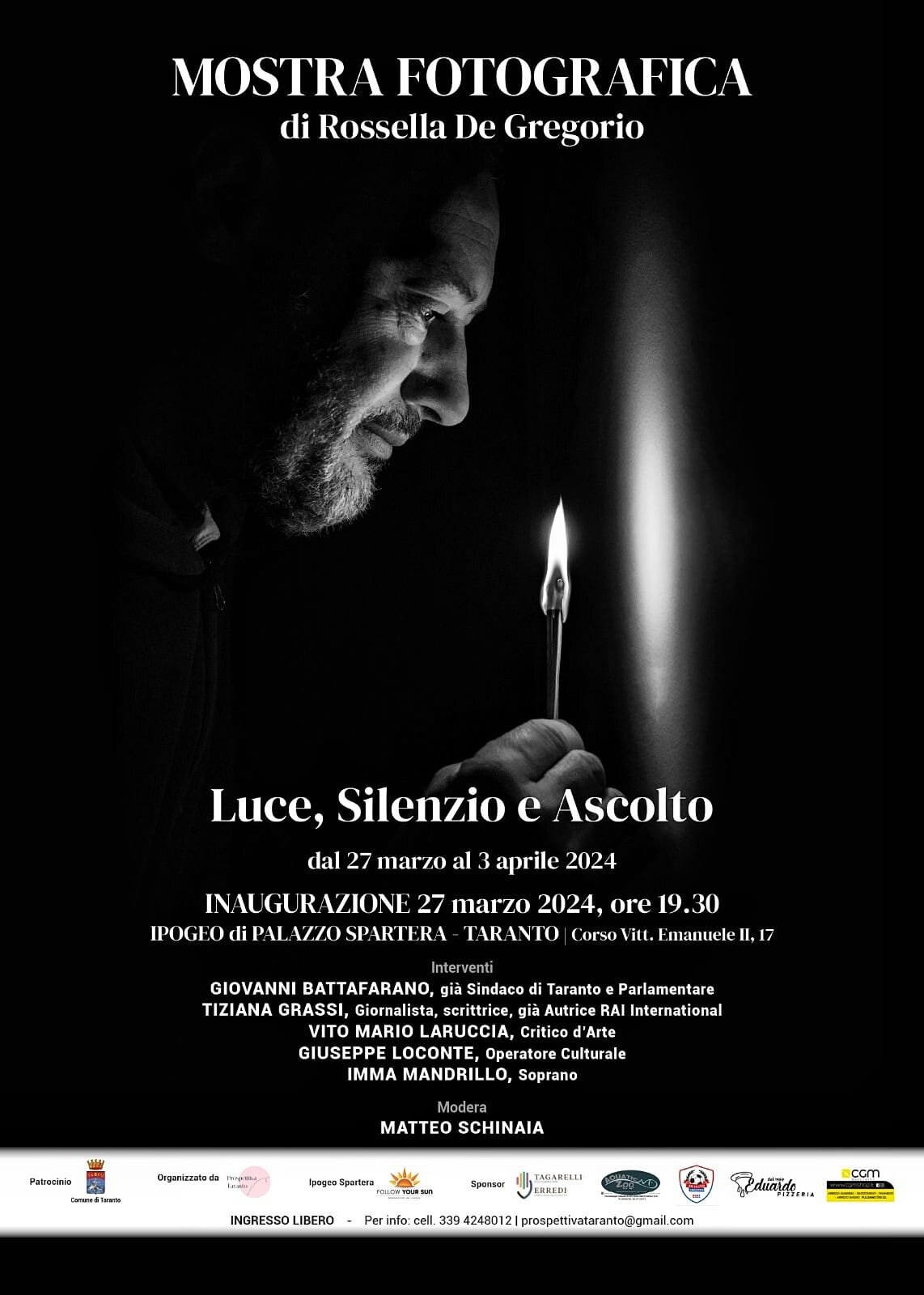 "Luce, Silenzio e Ascolto", dal 27 marzo al 3 aprile la mostra fotografica di Rossella De Gregorio