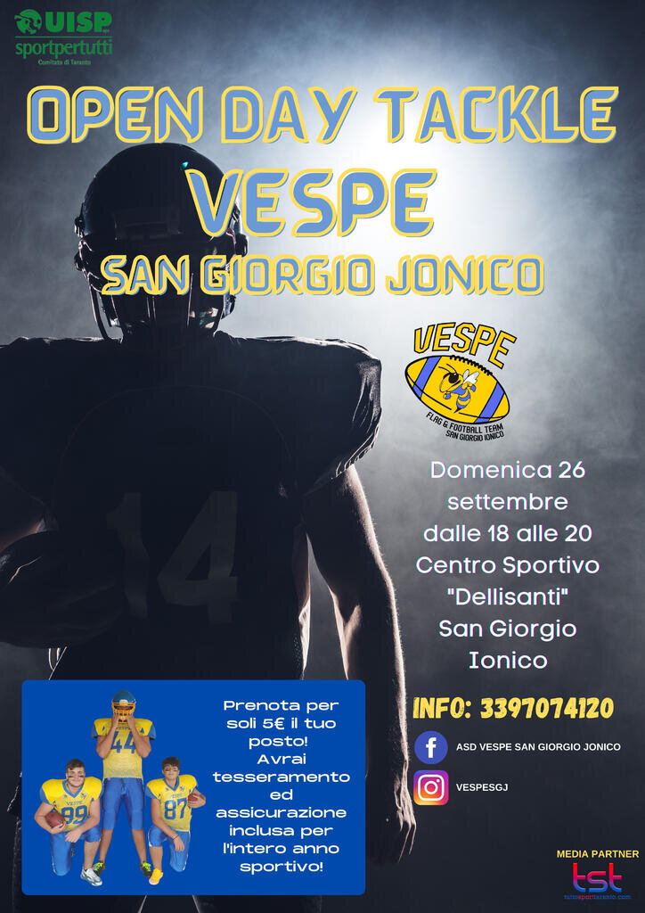 Vespe San Giorgio, una pagina nuova del football americano nella provincia di Taranto Vespe San Giorgio, una pagina nuova del football americano nella provincia di Taranto